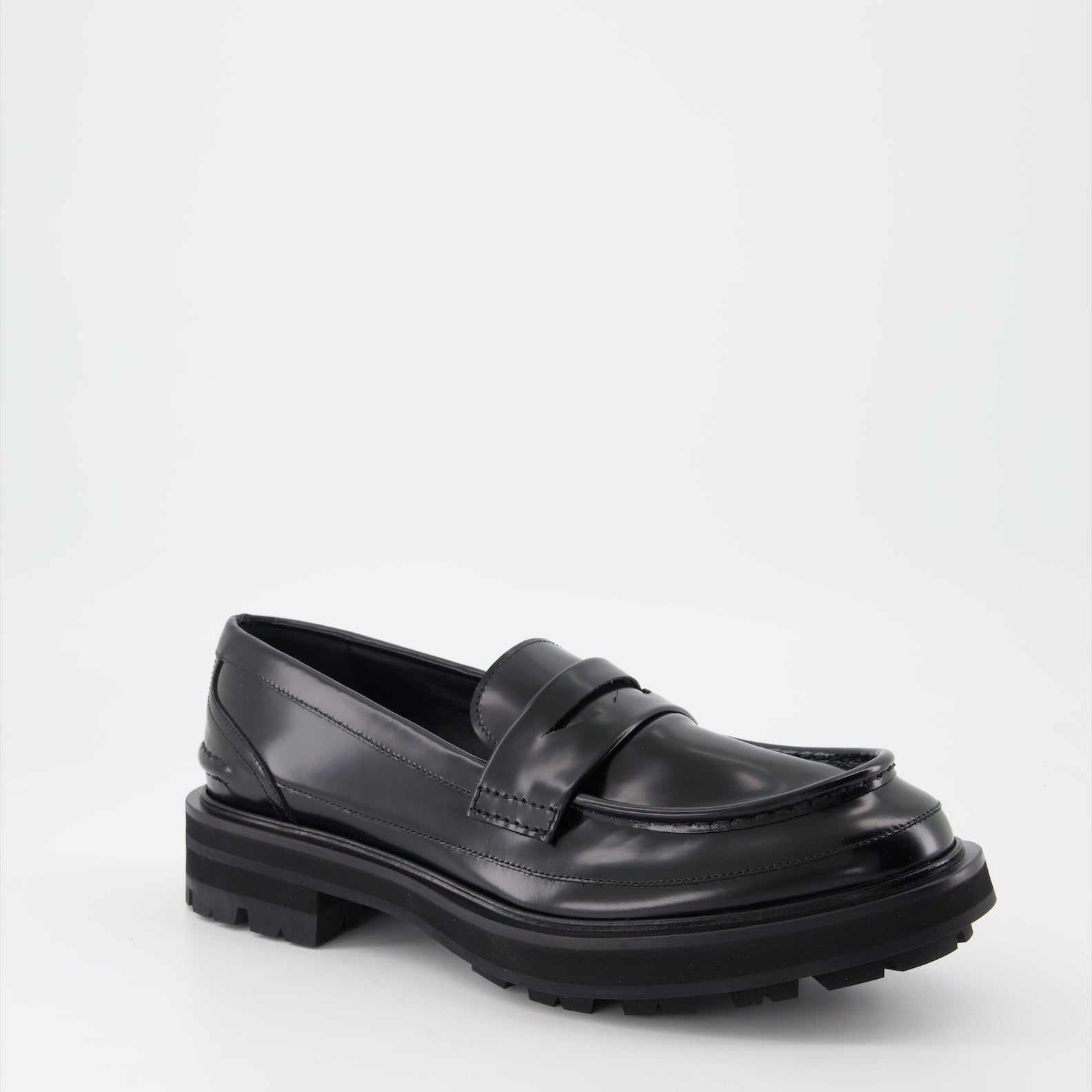 Loafer Mocassins en cuir Alexander McQueen Schwarz Homme