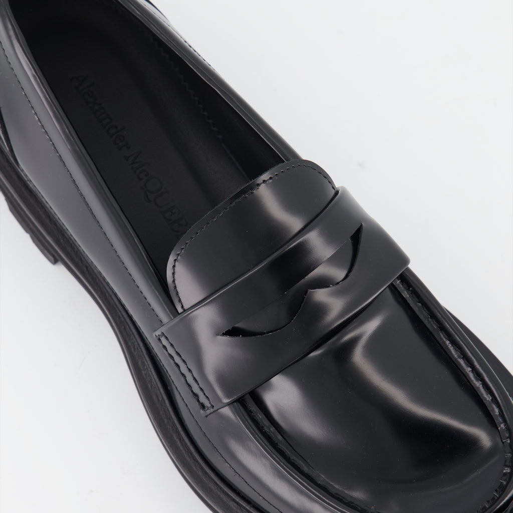 Loafer Mocassins en cuir Alexander McQueen Schwarz Homme