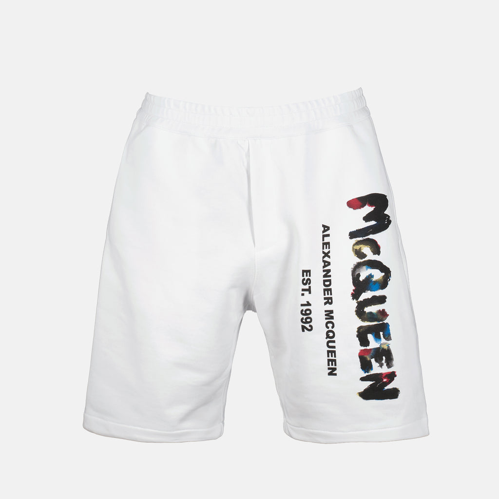 Shorts Short Graffiti Alexander McQueen Branco Homme