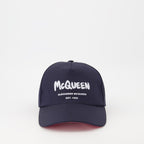 Chapeaux, casquettes et bonnets Casquette Graffiti Alexander McQueen Bleu foncé Homme