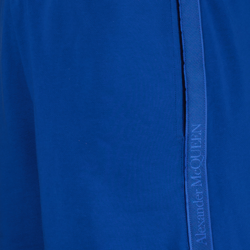 Shorts Short à logo bande Alexander McQueen Bleu Homme