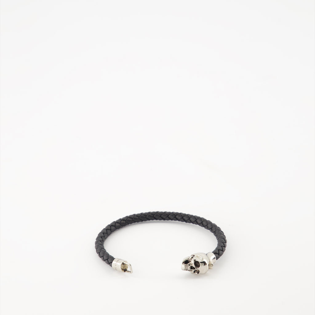 Joias Bracelet tressé Skull Alexander McQueen Preto Homme