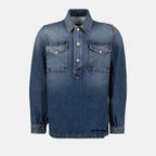 Camicie Camicia in Denim Alexander McQueen Blu Homme