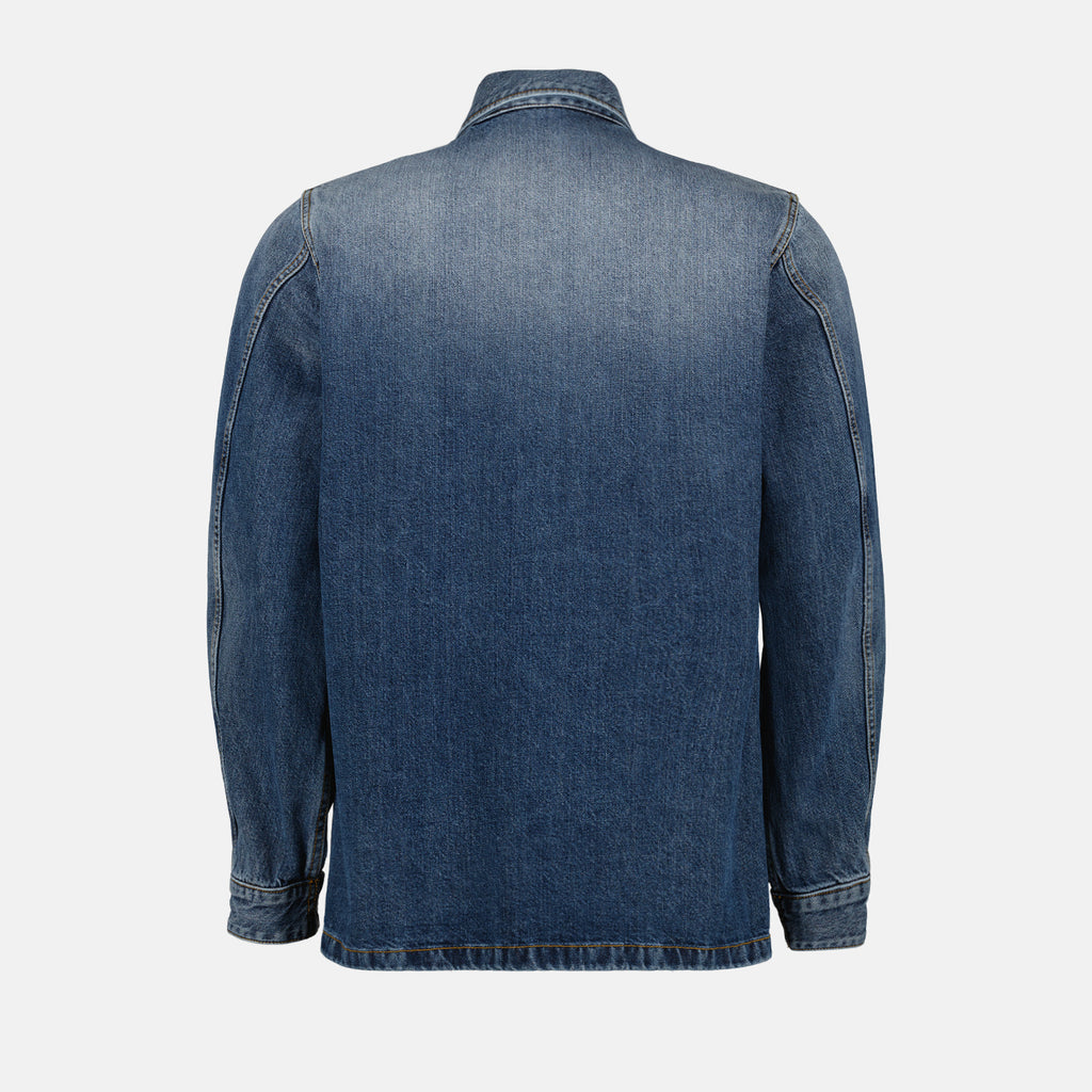 Camicie Camicia in Denim Alexander McQueen Blu Homme