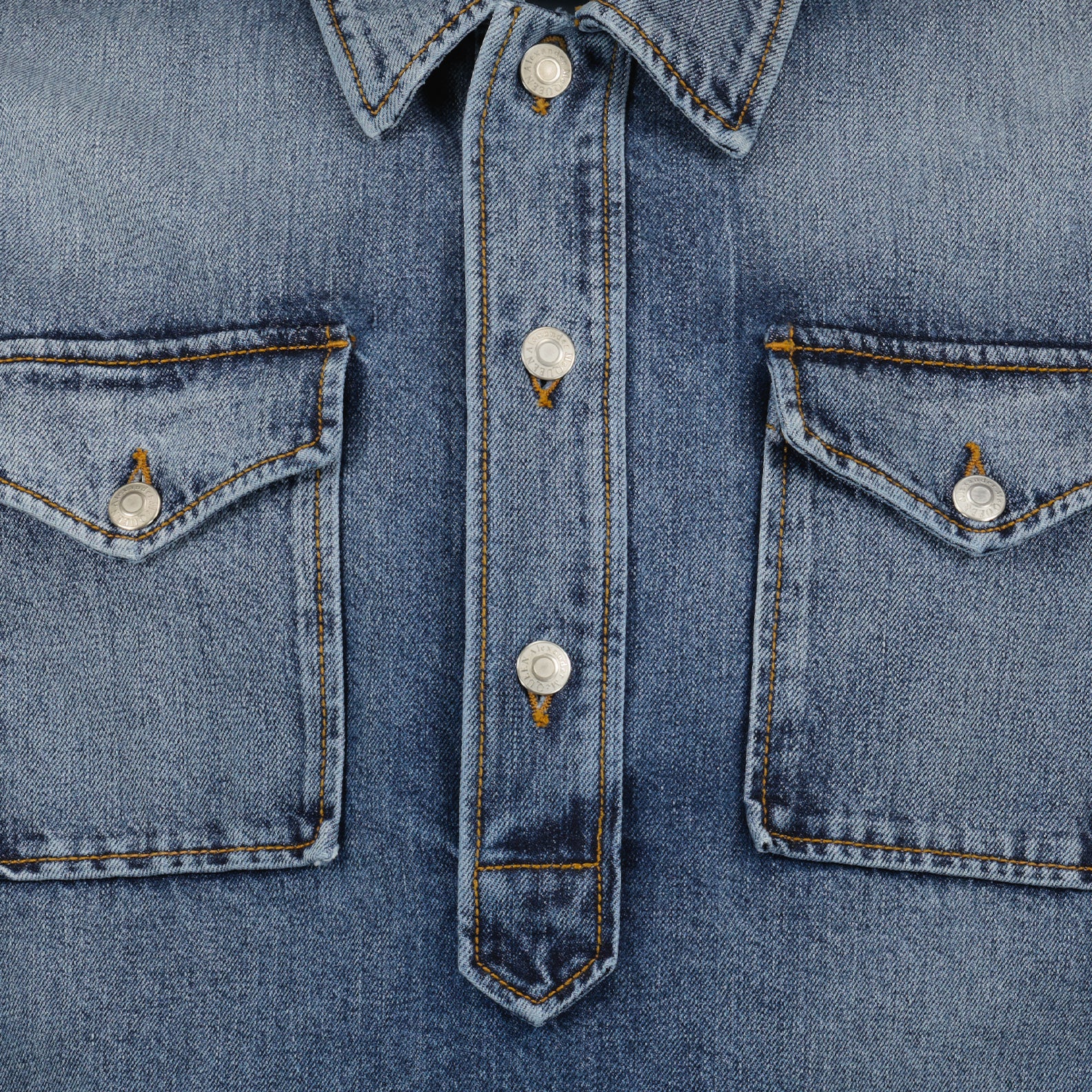 Camicie Camicia in Denim Alexander McQueen Blu Homme