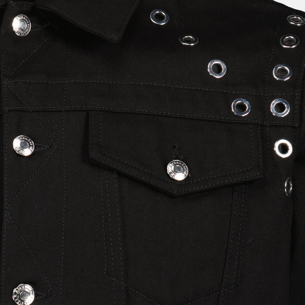 Jackets Eyelet denim jacket Alexander McQueen Black Homme