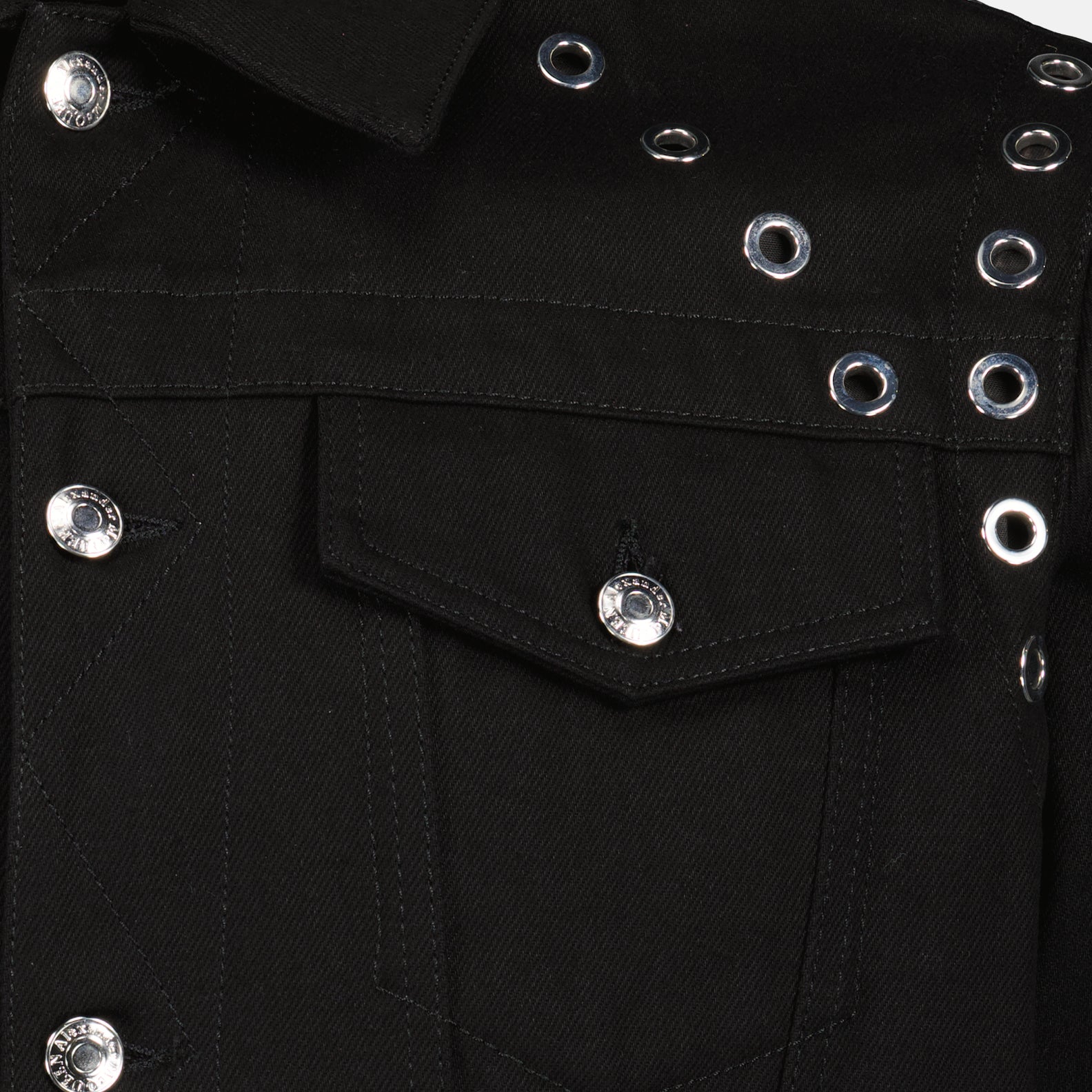 Jackets Eyelet denim jacket Alexander McQueen Black Homme