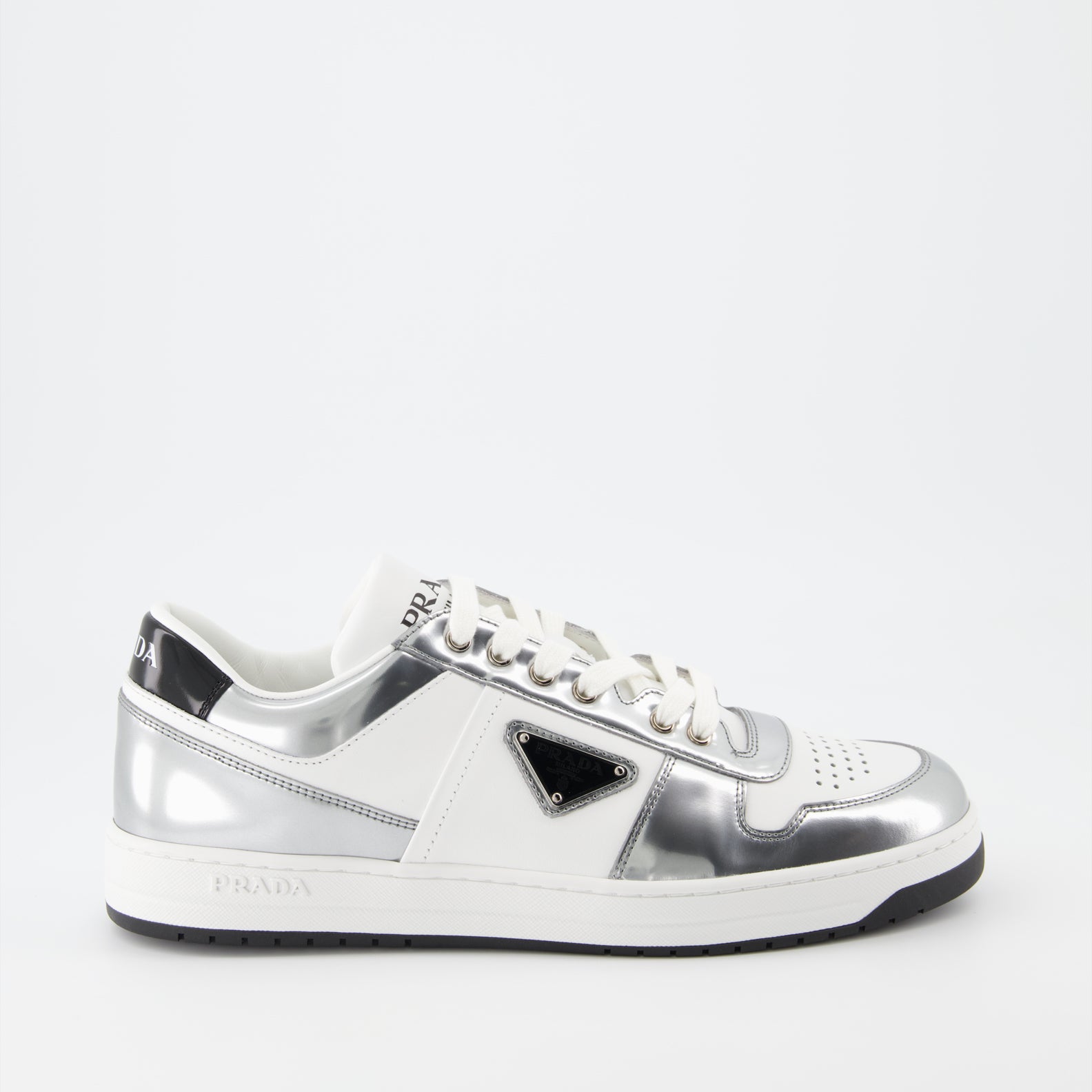 Sneaker Baskets Downtown Prada Silber Homme