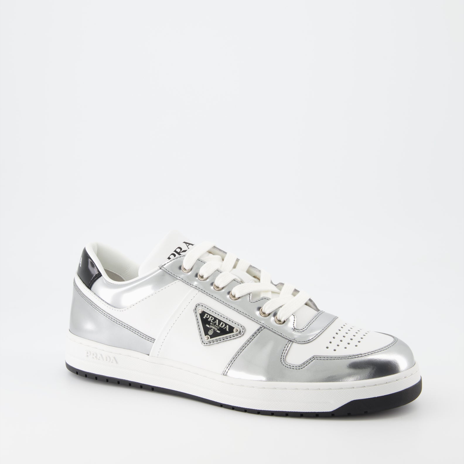 Sneaker Baskets Downtown Prada Silber Homme