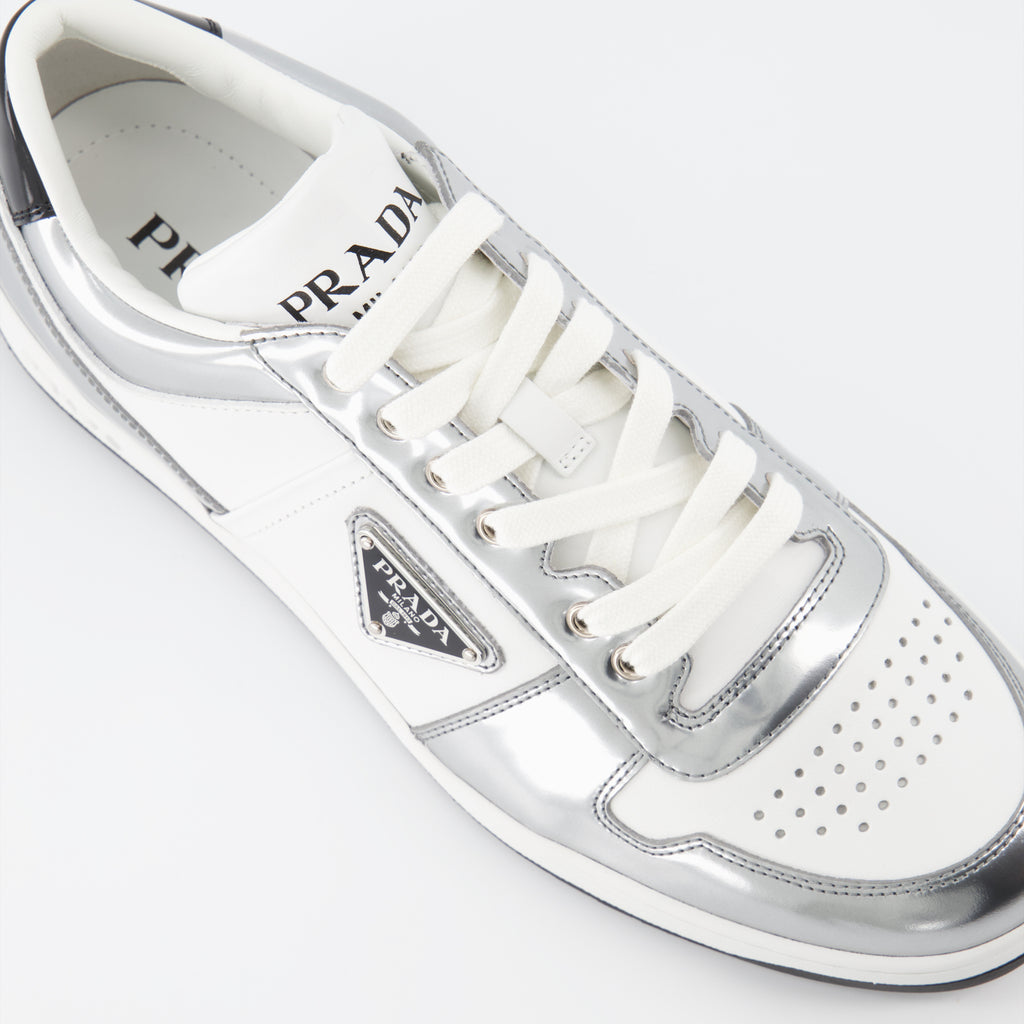 Sneaker Baskets Downtown Prada Silber Homme