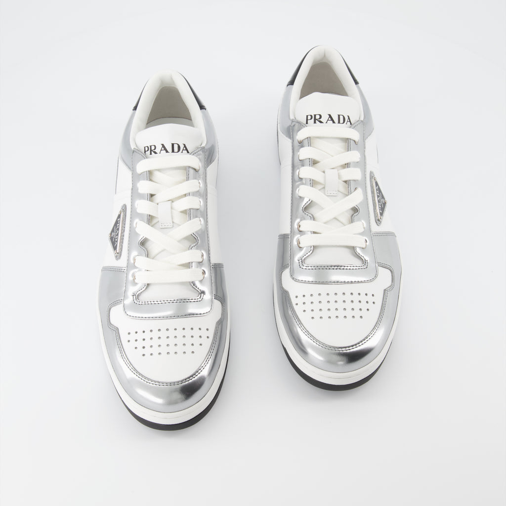 Sneaker Baskets Downtown Prada Silber Homme