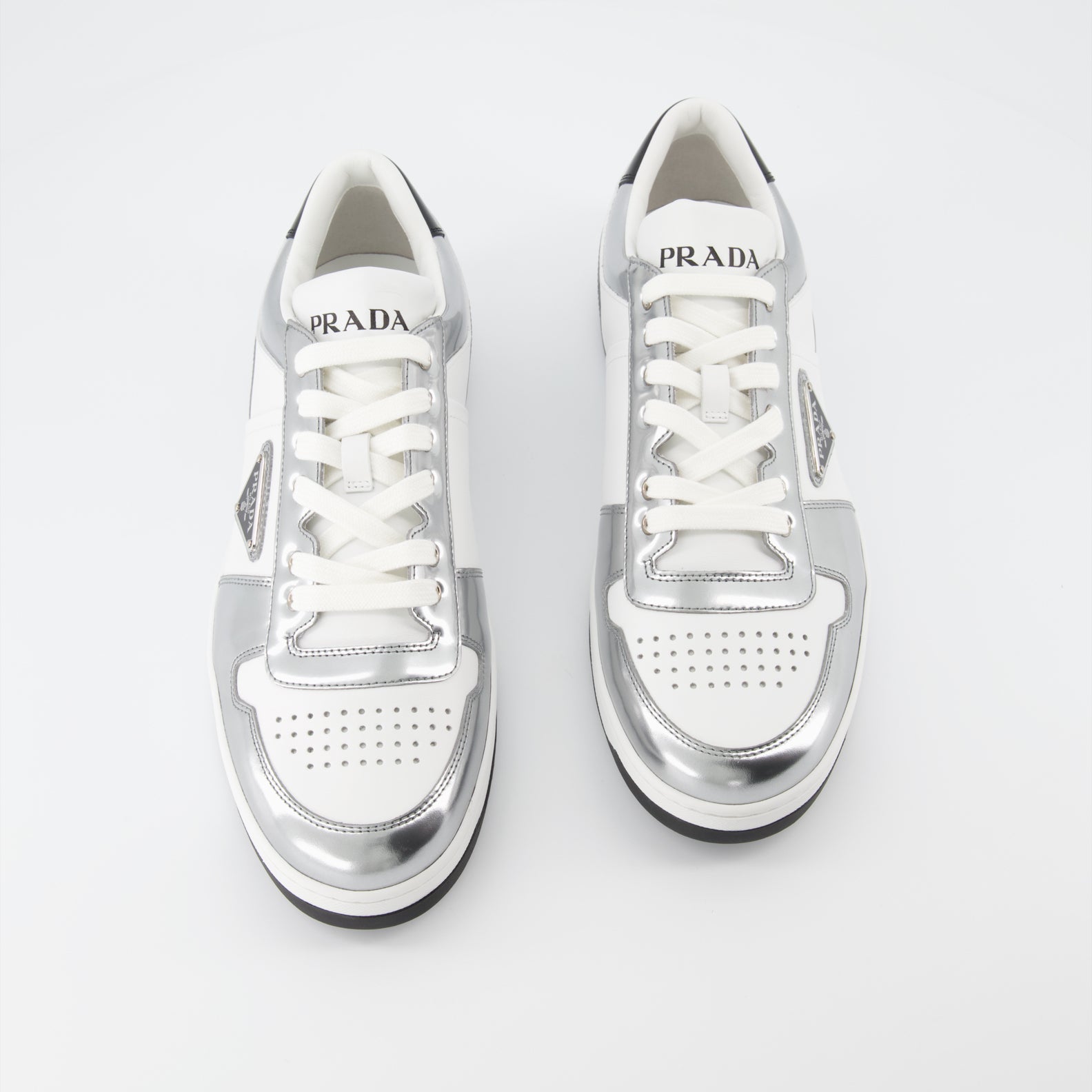 Sneaker Baskets Downtown Prada Silber Homme