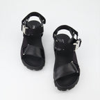 Chaussures ouvertes Sandales en cuir Prada Noir Homme