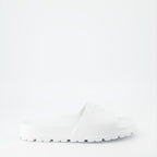 Open shoes Logo slides Prada White Man