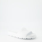 Open shoes Logo slides Prada White Man
