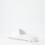 Open shoes Logo slides Prada White Man