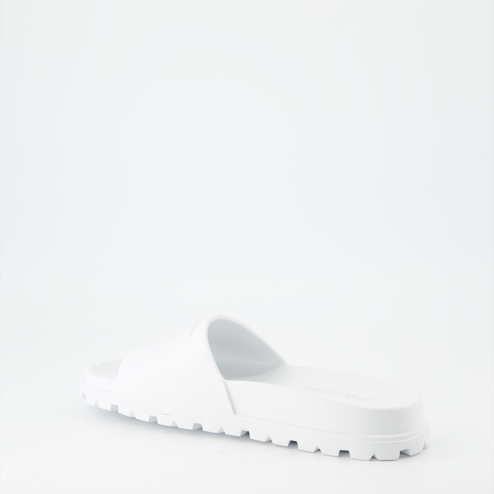 Open shoes Logo slides Prada White Man
