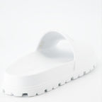 Open shoes Logo slides Prada White Man