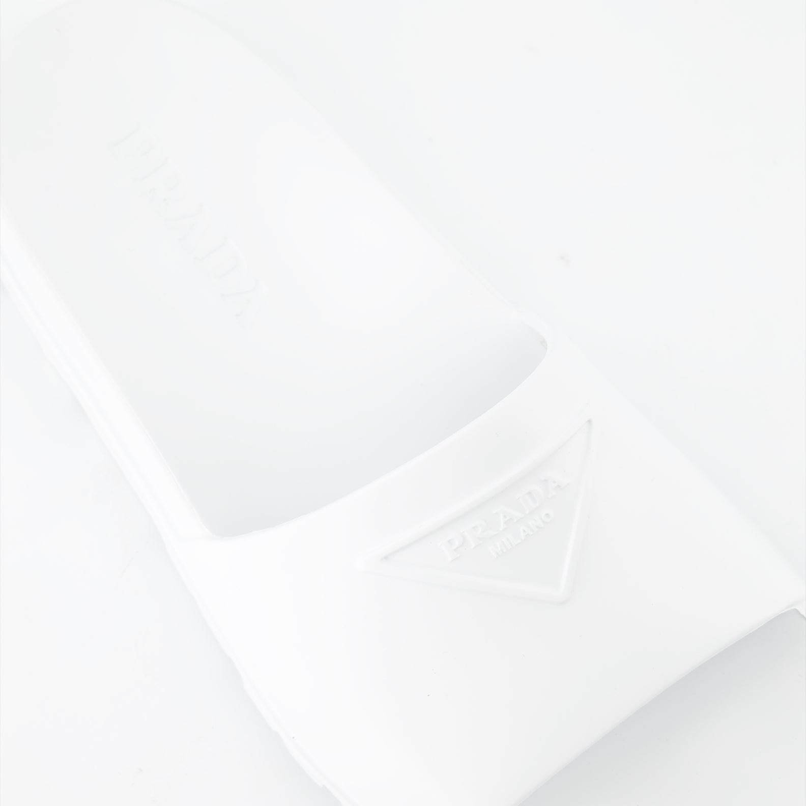 Open shoes Logo slides Prada White Man