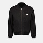Manteaux Blouson en cuir réversible Prada Noir Homme