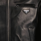 Manteaux Blouson en cuir réversible Prada Noir Homme