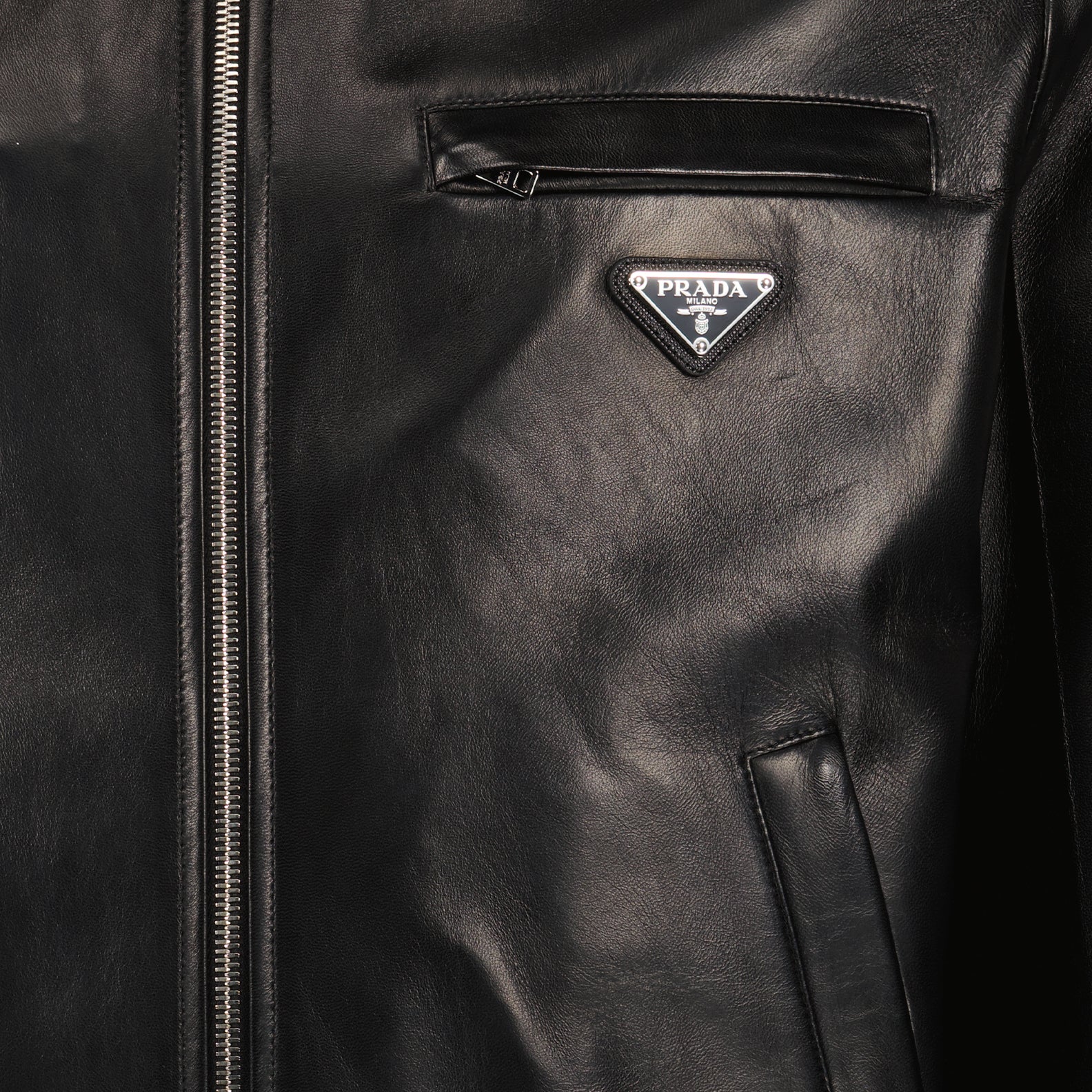 Manteaux Blouson en cuir réversible Prada Noir Homme