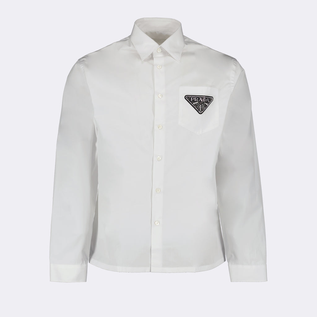 Shirts Triangle logo shirt Prada White Man