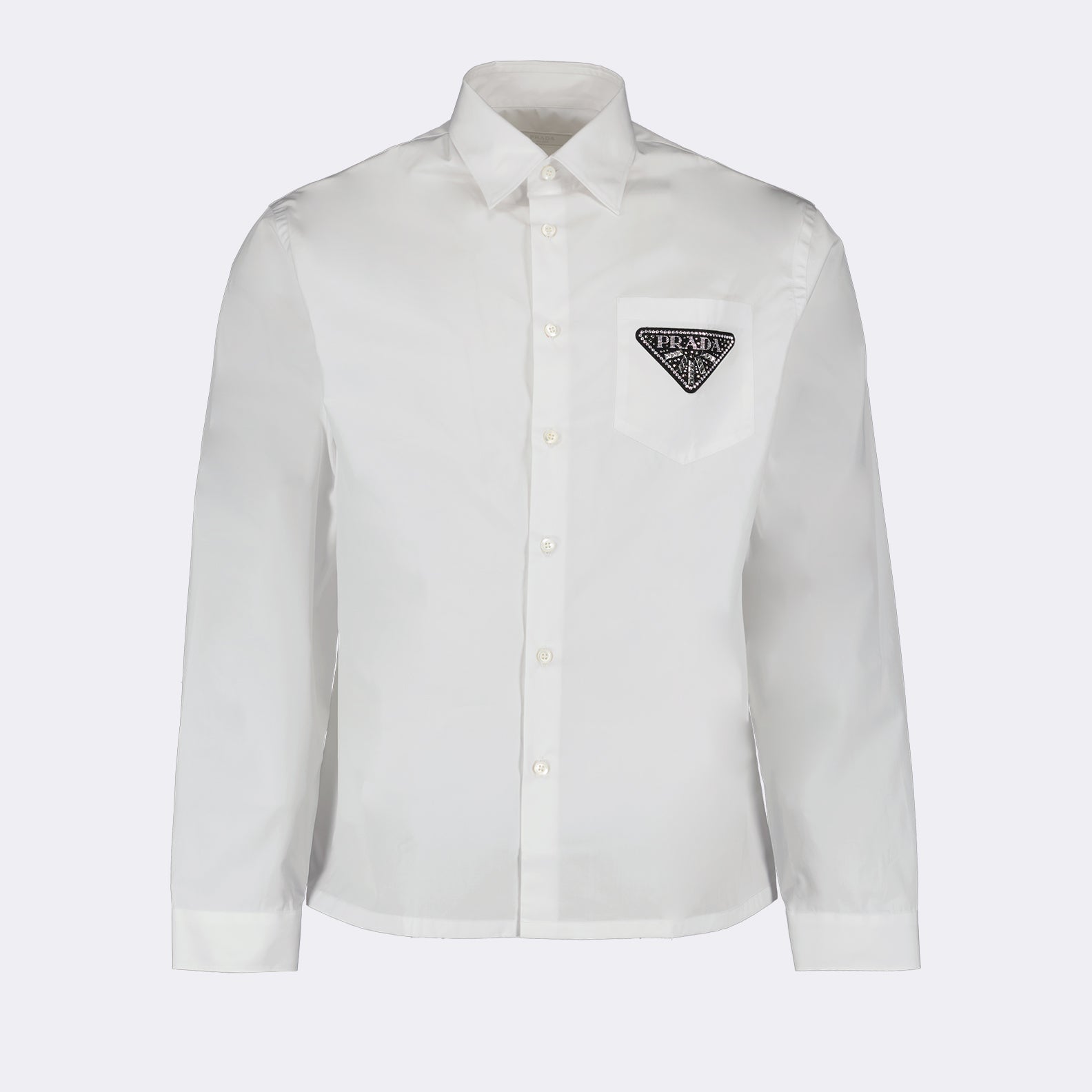 Shirts Triangle logo shirt Prada White Man