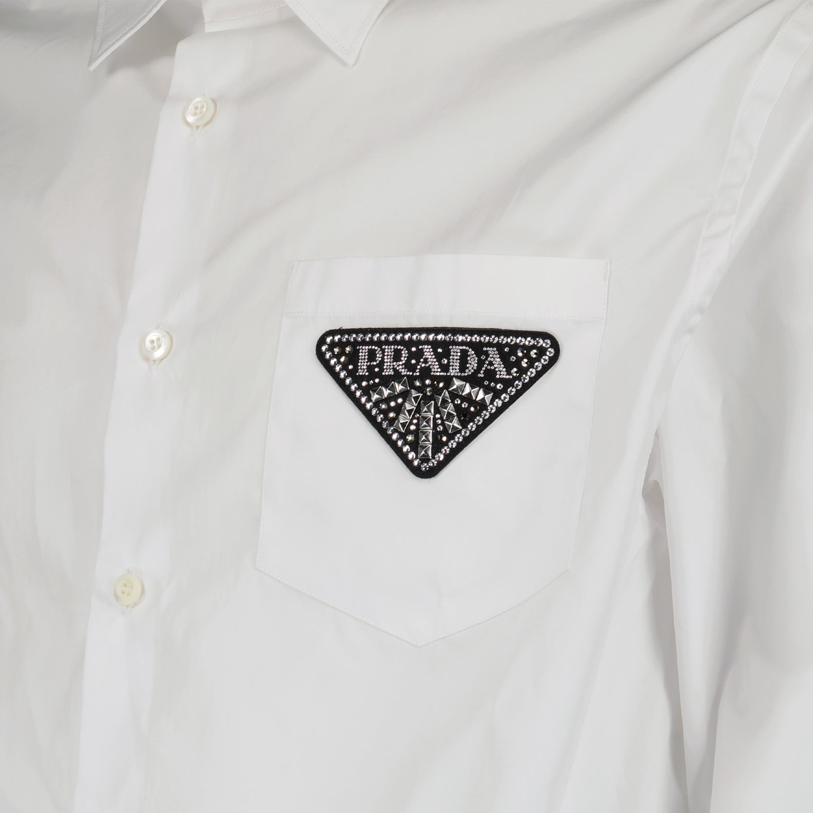 Shirts Triangle logo shirt Prada White Man