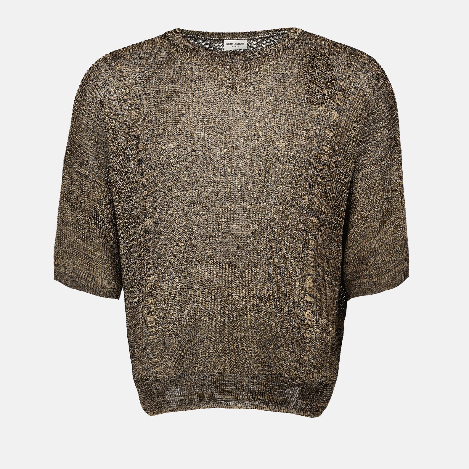 T-shirt T-Shirt in Maglia Saint Laurent Marrone Homme
