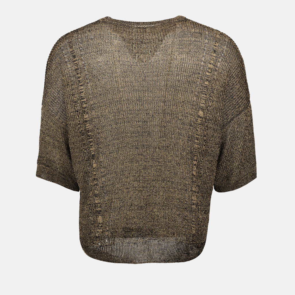 T-shirt T-Shirt in Maglia Saint Laurent Marrone Homme