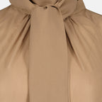 Tops Blouse à col Lavallière Saint Laurent Marron Femme