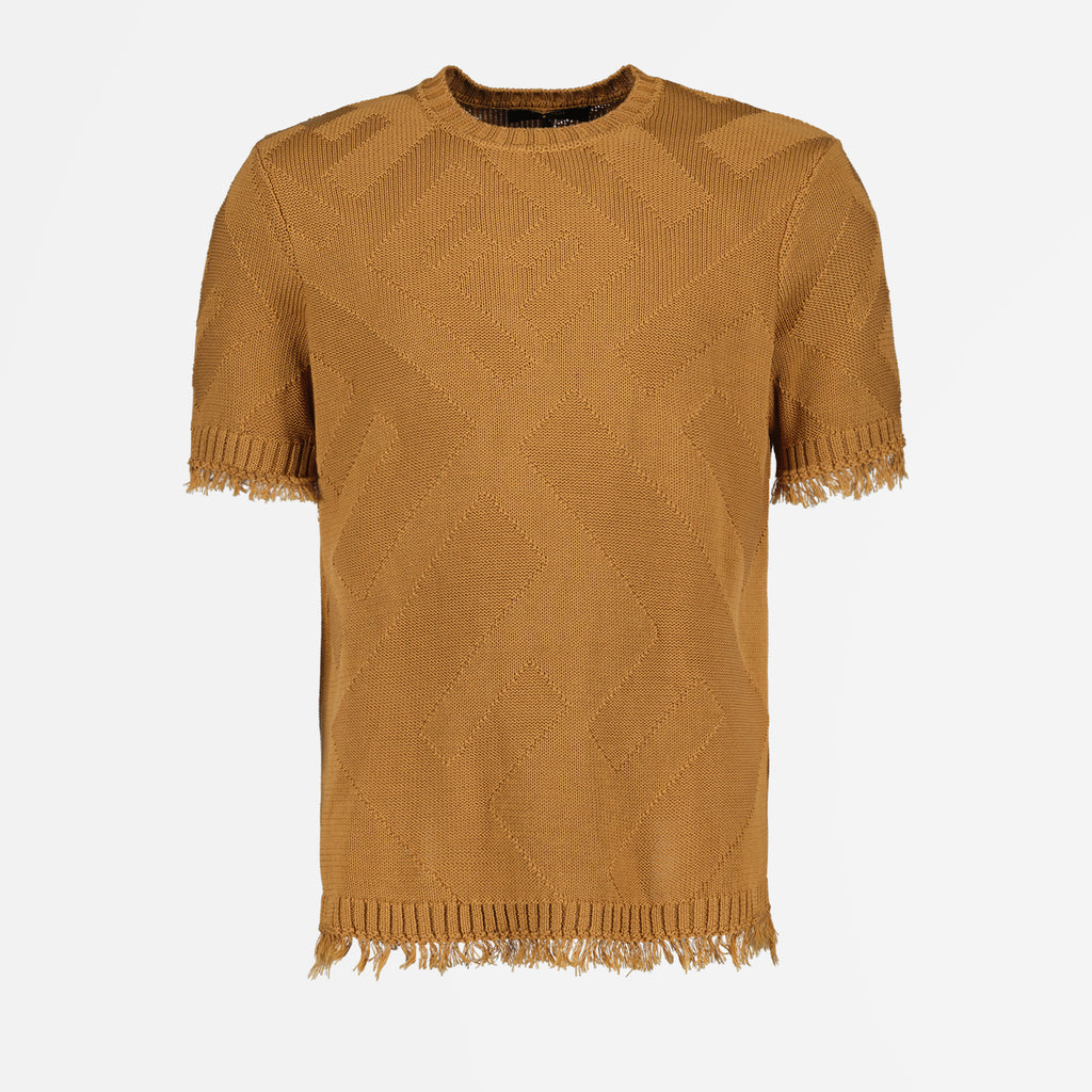 T-shirts T-shirt FF Fendi Marron Homme