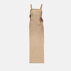 Robes Robe en soie Fendi Beige Femme