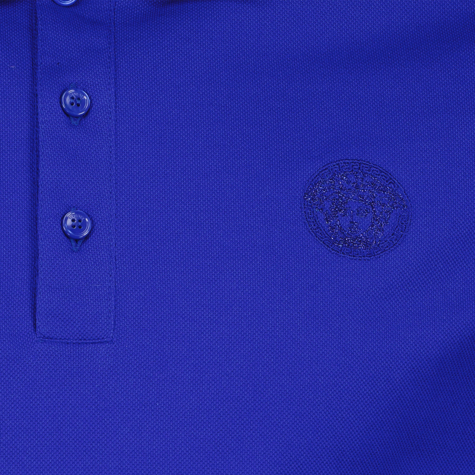 Polos Polo Medusa Greca Versace Bleu Homme