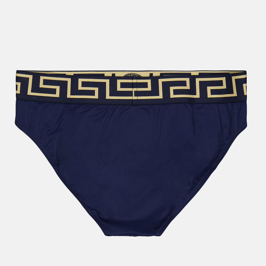 Moda mare Slip de bain Greca Versace Blu Homme
