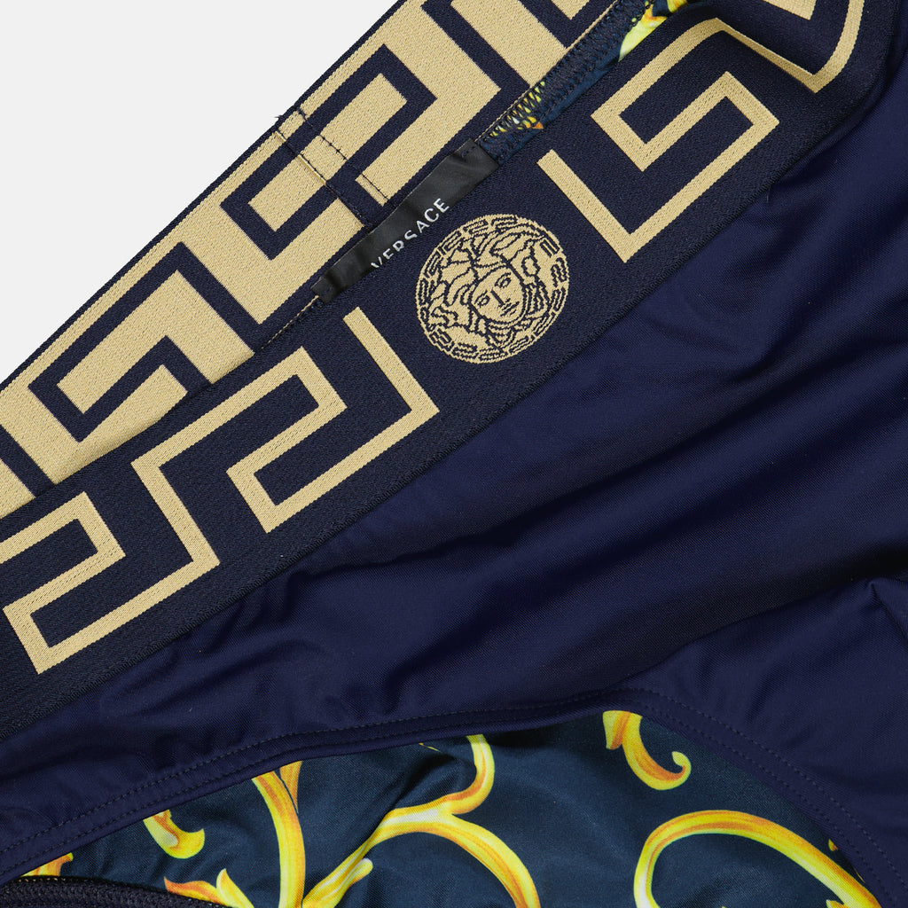 Moda mare Slip de bain Greca Versace Blu Homme
