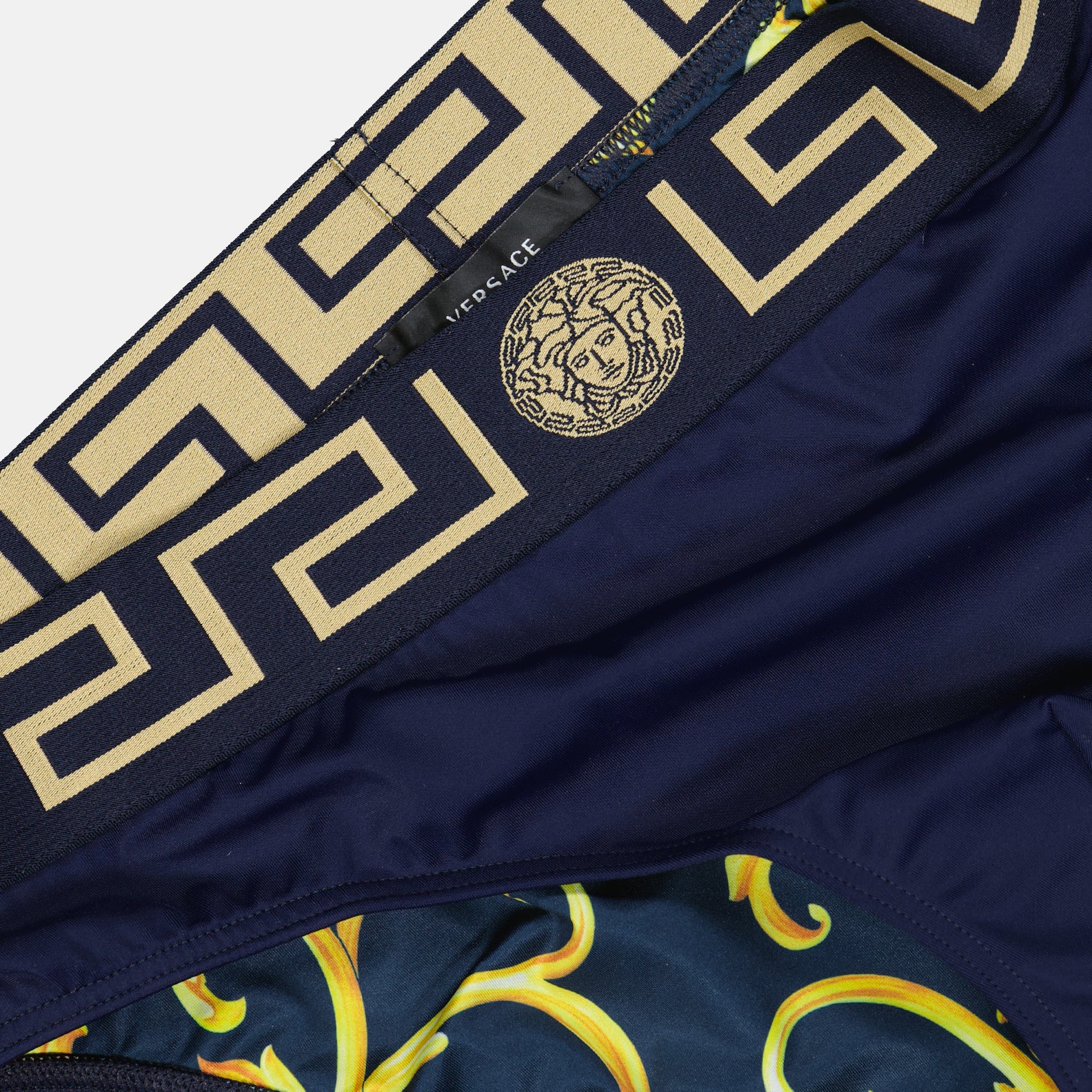 Moda mare Slip de bain Greca Versace Blu Homme