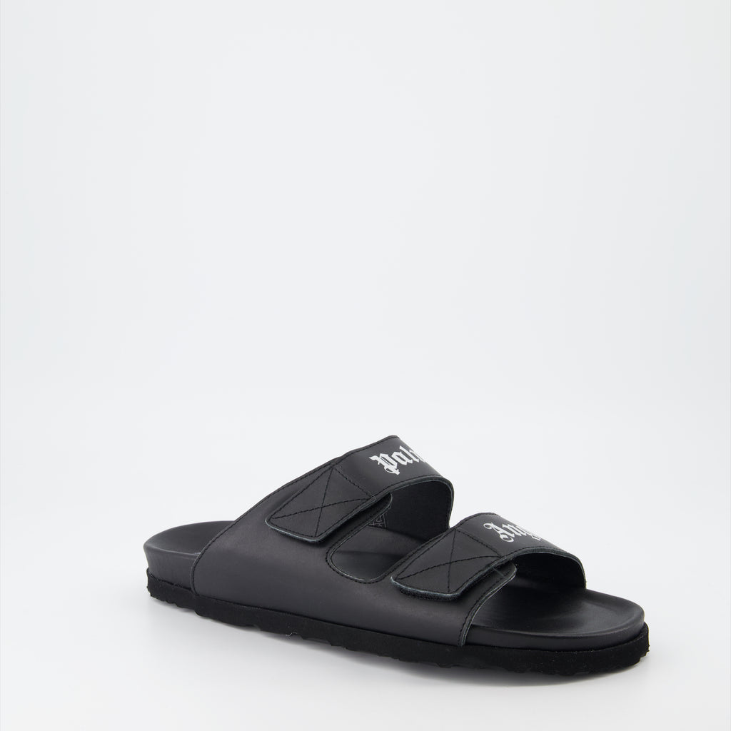Chaussures ouvertes Claquettes à logo Palm Angels Noir Homme
