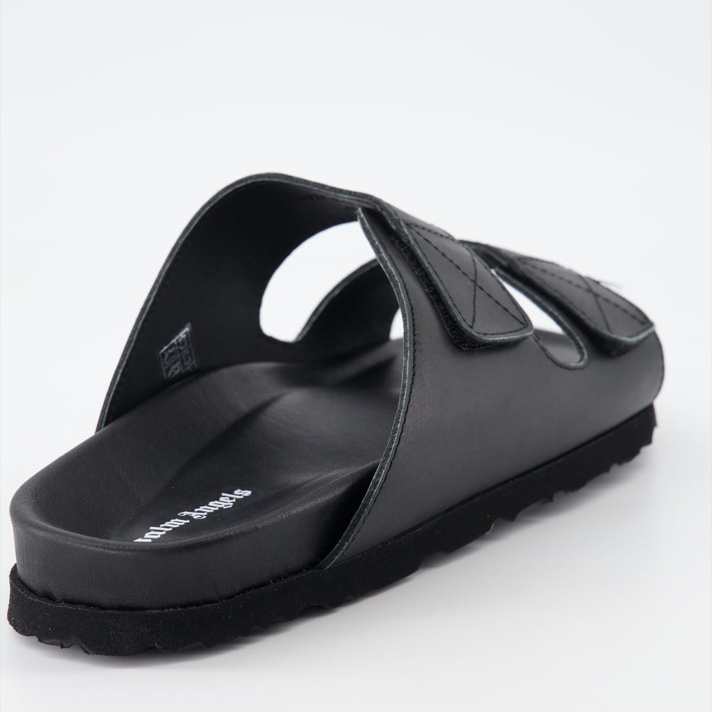 Chaussures ouvertes Claquettes à logo Palm Angels Noir Homme