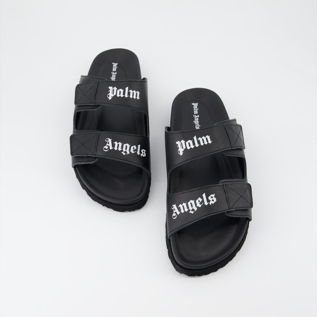 Chaussures ouvertes Claquettes à logo Palm Angels Noir Homme
