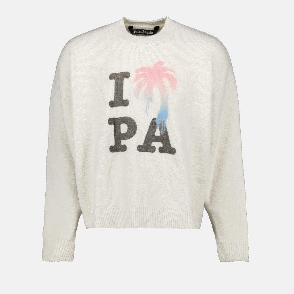 Knitwear I love PA sweater Palm Angels White Man