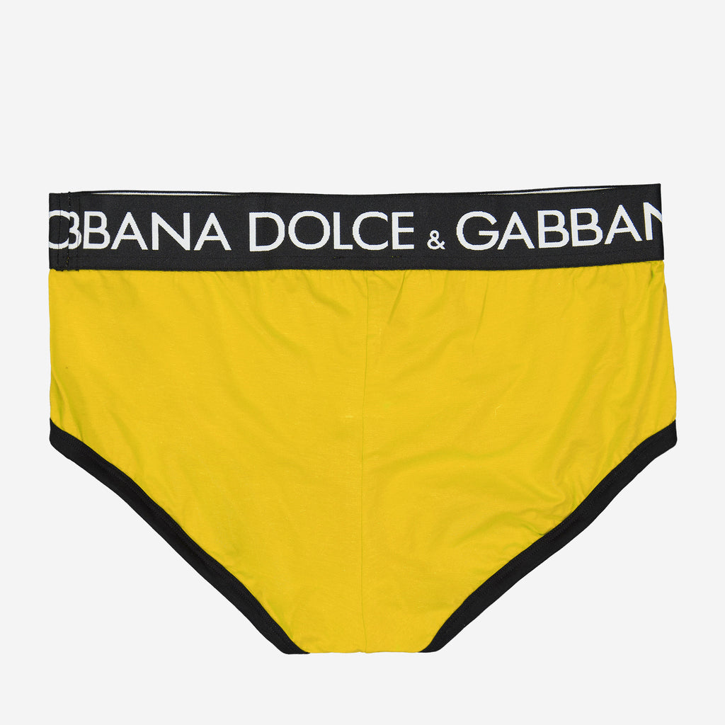 Roupa íntima e homewear Caleçon à logo Dolce & Gabbana Amarelo Homme