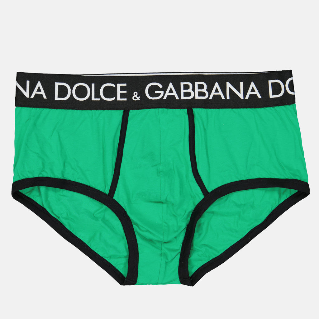 Roupa íntima e homewear Caleçon à logo Dolce & Gabbana Verde Homme