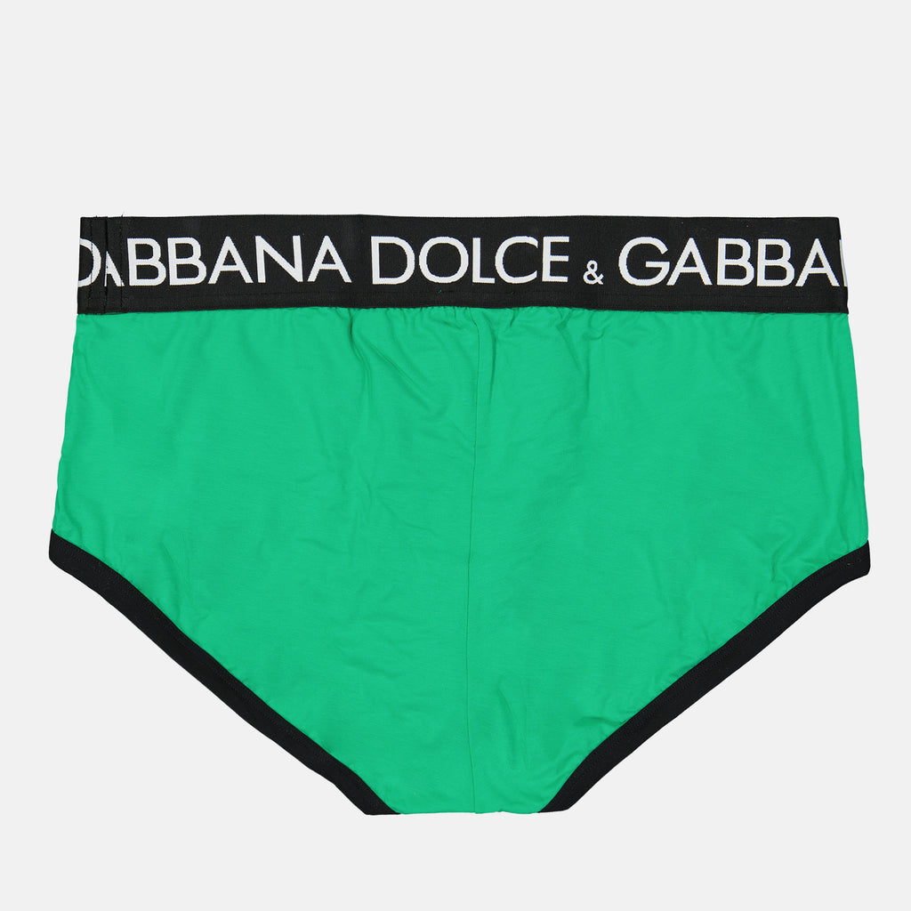 Roupa íntima e homewear Caleçon à logo Dolce & Gabbana Verde Homme