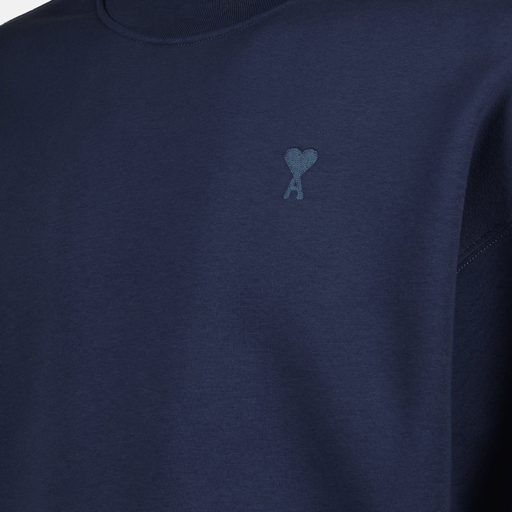 Sweatshirts Sweatshirt à logo brodé Ami PARIS Bleu Unisexe