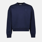 Sweatshirts Sweatshirt à logo brodé Ami PARIS Bleu Unisexe