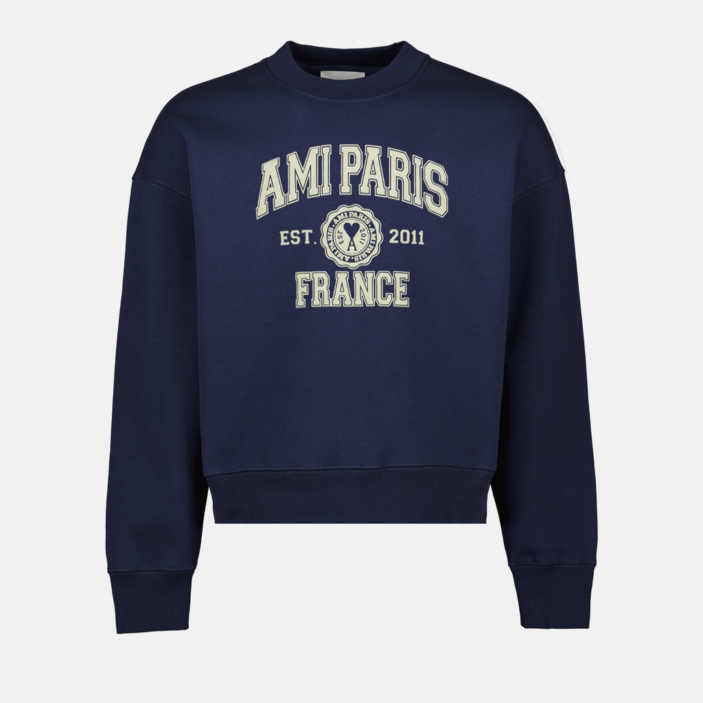 Sweatshirts Sweatshirt à logo Ami PARIS Bleu Unisexe