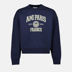 Sweatshirts Sweatshirt à logo Ami PARIS Bleu Unisexe