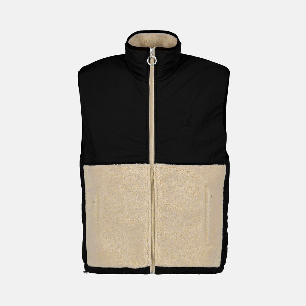 Vestes Veste sans manche en sherpa Ami PARIS Noir Homme
